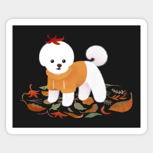 Autumnal Bichon Sticker